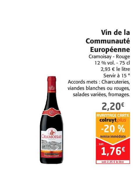 vin de la communauté européenne cramoisay