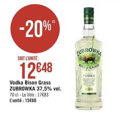 vodka bison grass zubrowka 37.5 vol.