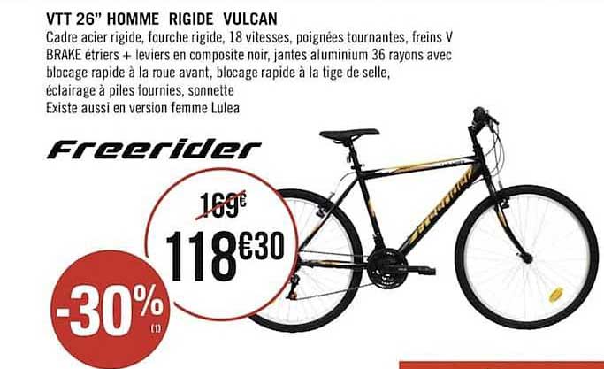 vtt 26" homme rigide vulcan freerider