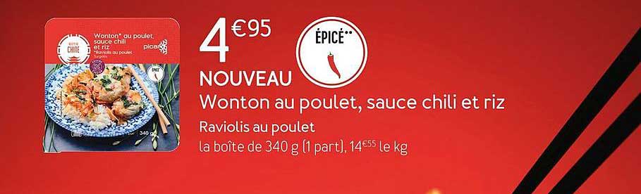 Wonton Au Poulet Sauce Chili Et Riz