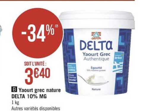 yaourt grec nature delta 10% mg