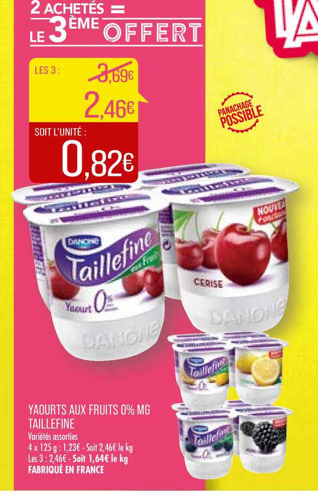 yaourts aux fruits 0% mg taillefine