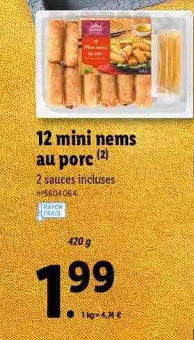 12 Mini Nems Au Porc