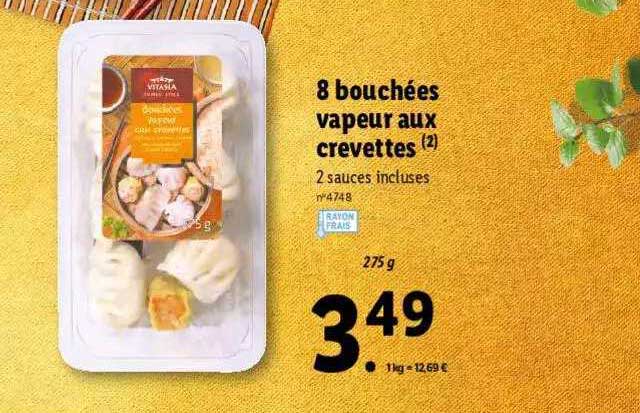 8 bouchées vapeur aux crevettes vitasia