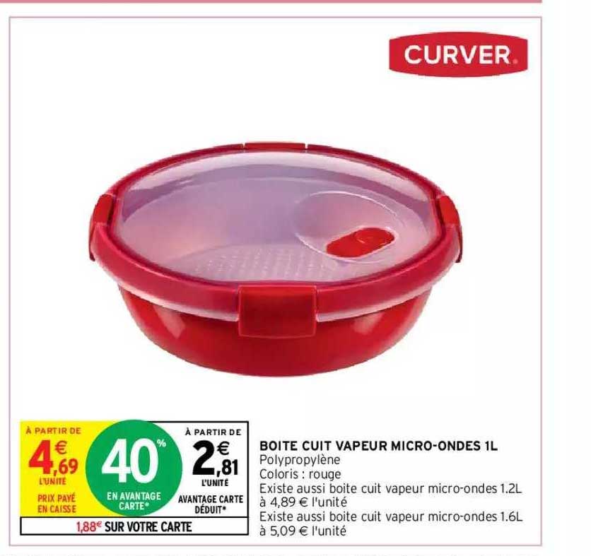 boîte cuit vapeur micro-ondes 1l