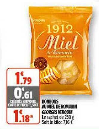 bonbons au miel de romarin georges verquin