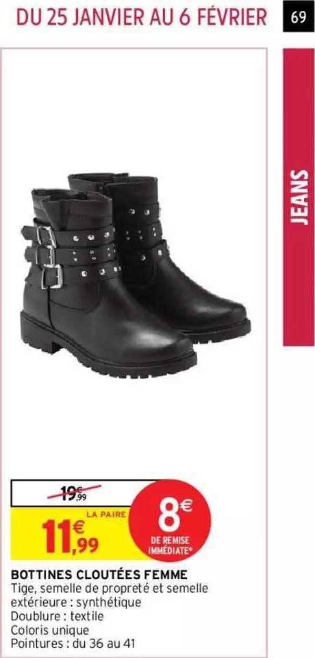 Bottines Cloutées Femme