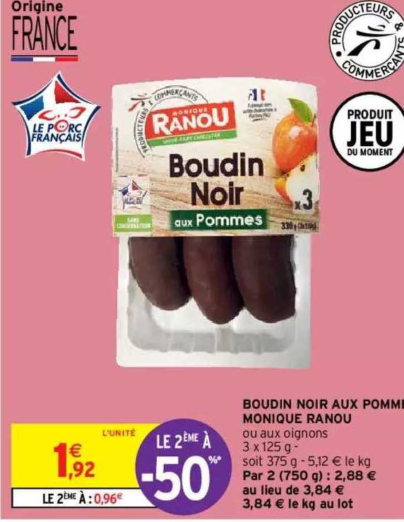 boudin noir aux pomme monique ranou
