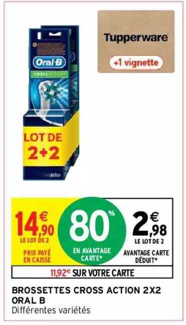 brossettes cross action 2x2 oral b