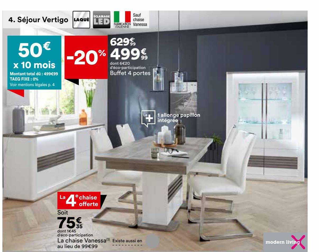 Buffet 4 Portes, La Chaise Vanessa Modern Living