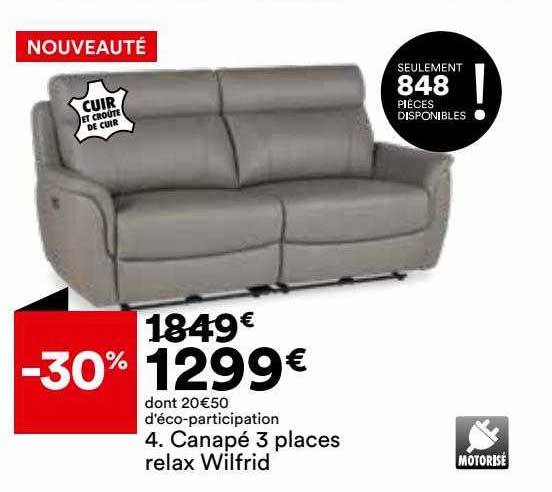 Canapé 3 Places Relax Wilfrid