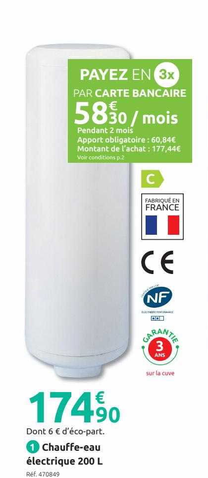 chauffe-eau électrique 200l