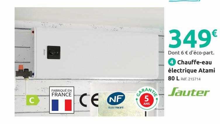 chauffe-eau électrique atami 80l sauter
