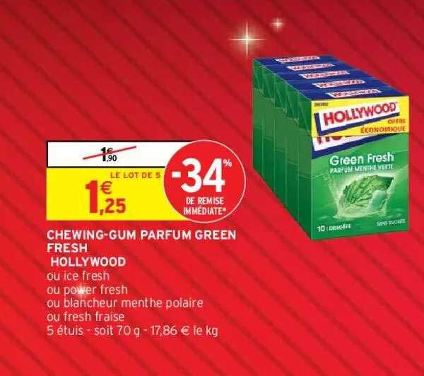 chewing-gum parfum green fresh hollywood