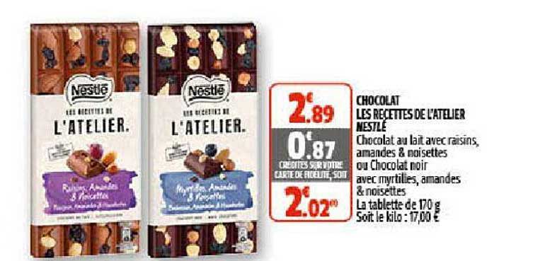 chocolat les recettes de l'atelier nestlé