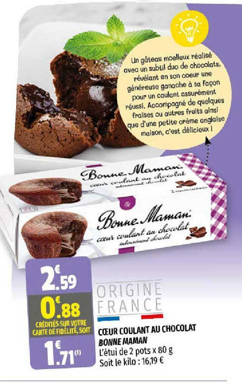 coeur coulant au chocolat bonne maman