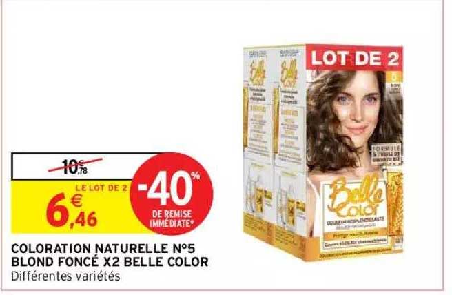 coloration naturelle n°5 blond foncé x2 belle color