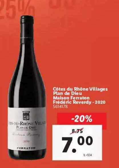 côtes du rhône villages plan de dieu maison ferraton frédéric reverdy - 2020