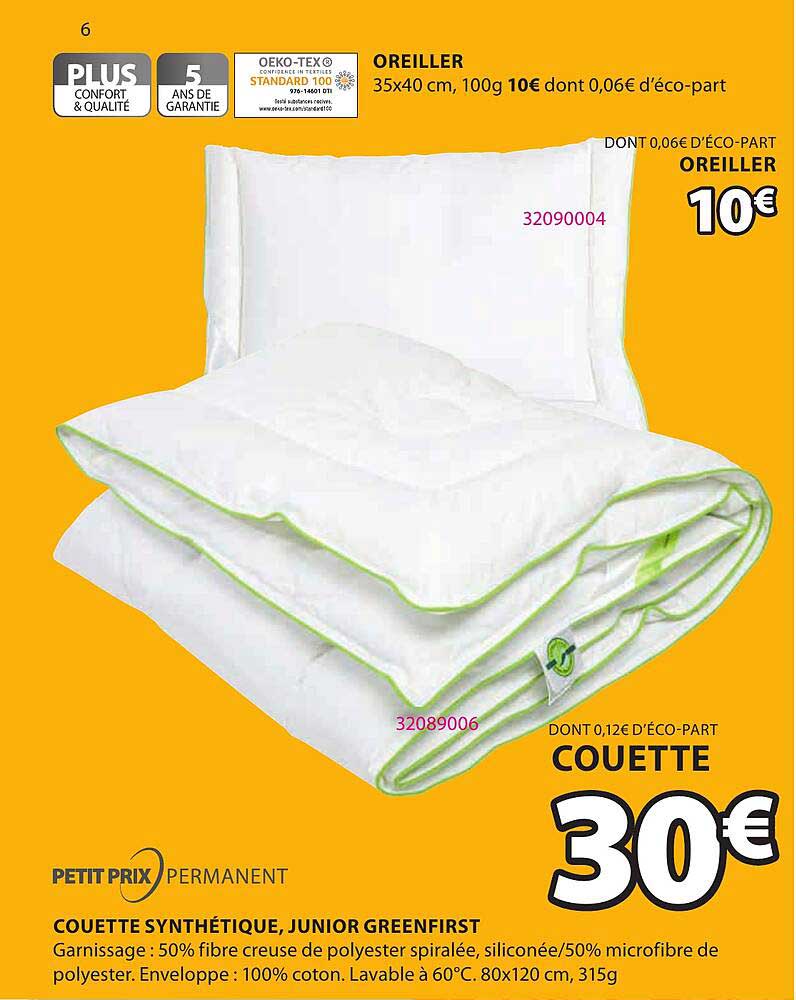 couette synthétique, junior greenfirst