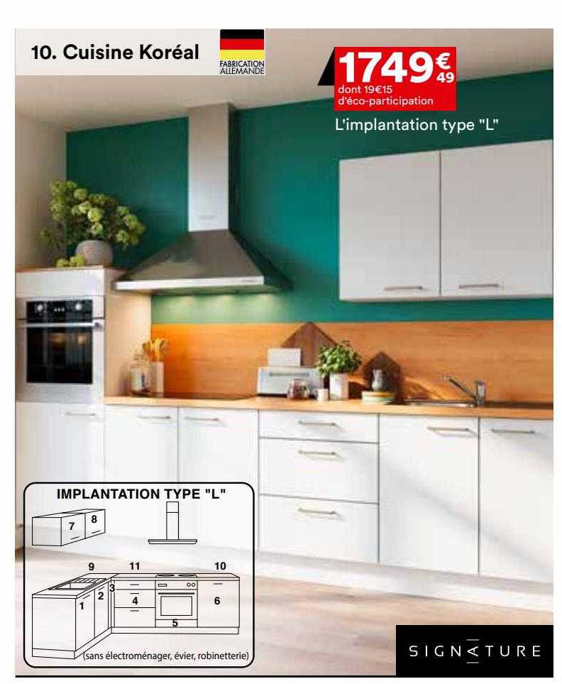 cuisine koréal : l'implantation type "l" signature