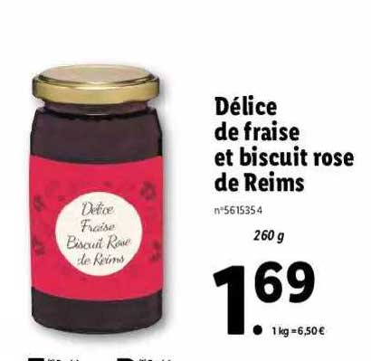délice de fraise et biscuit rose de reims