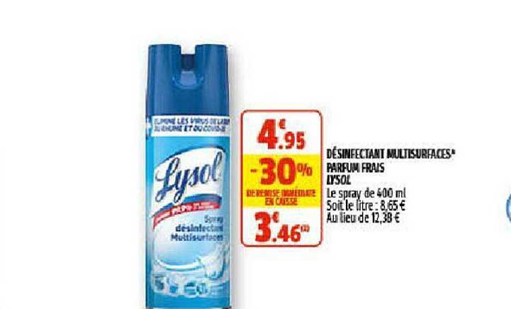 désinfectant multisurfaces parfum frais lysol