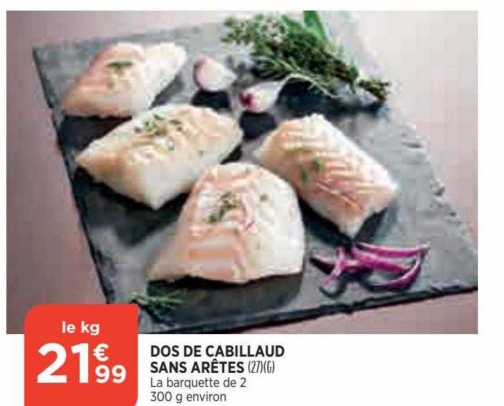 dos de cabillaud sans arêtes