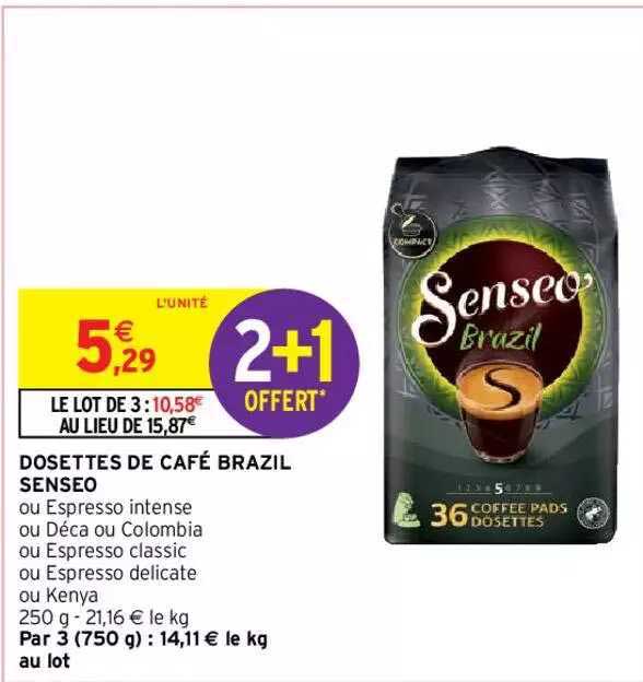 dosettes de café brazil senseo