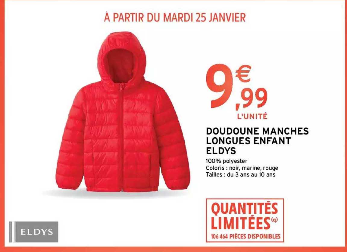 doudoune manches longues enfant eldys
