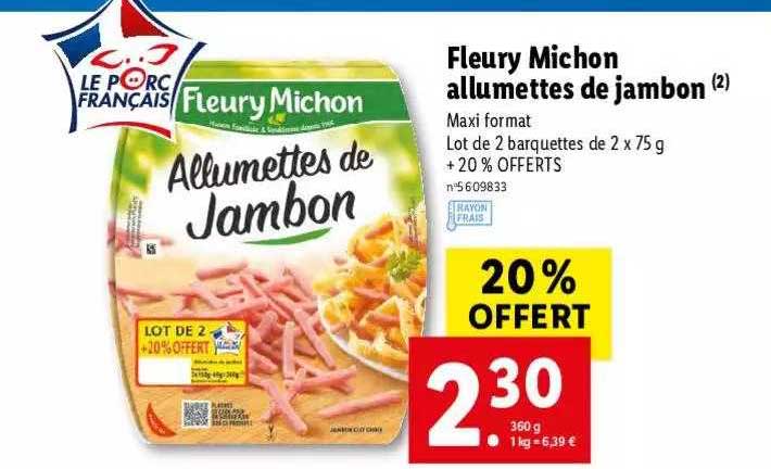 fleury michon allumettes de jambon