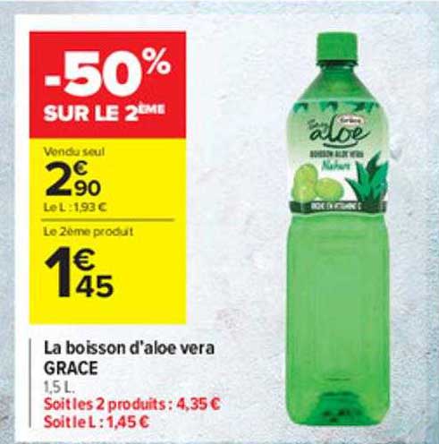 la boisson d'aloé vera grâce