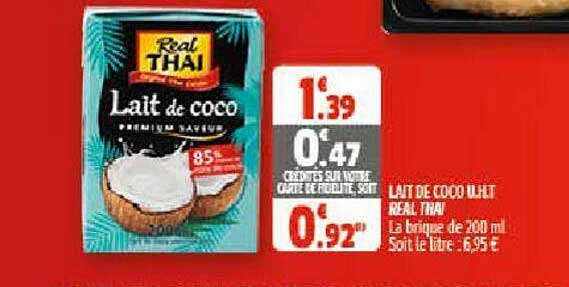 lait de coco u.h.t. real thaï