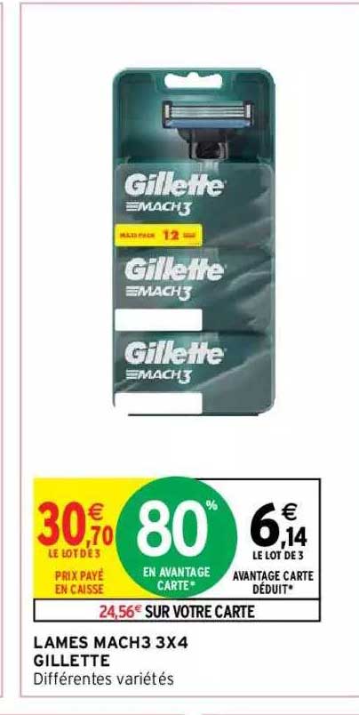 lames mach3 3x4 gillette