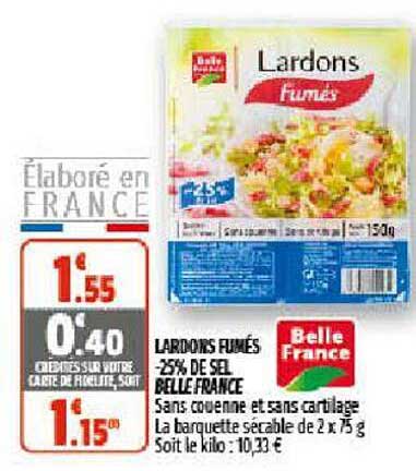 Lardons Fumés -25% De Sel Belle France