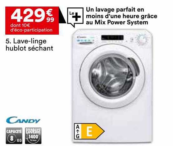 lave-linge hublot séchant candy