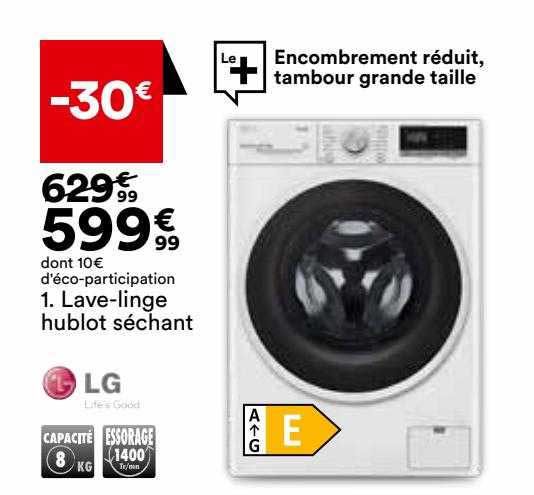 lave-linge hublot séchant lg