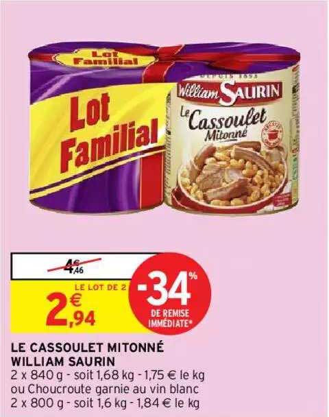 le cassoulet mitonné william saurin
