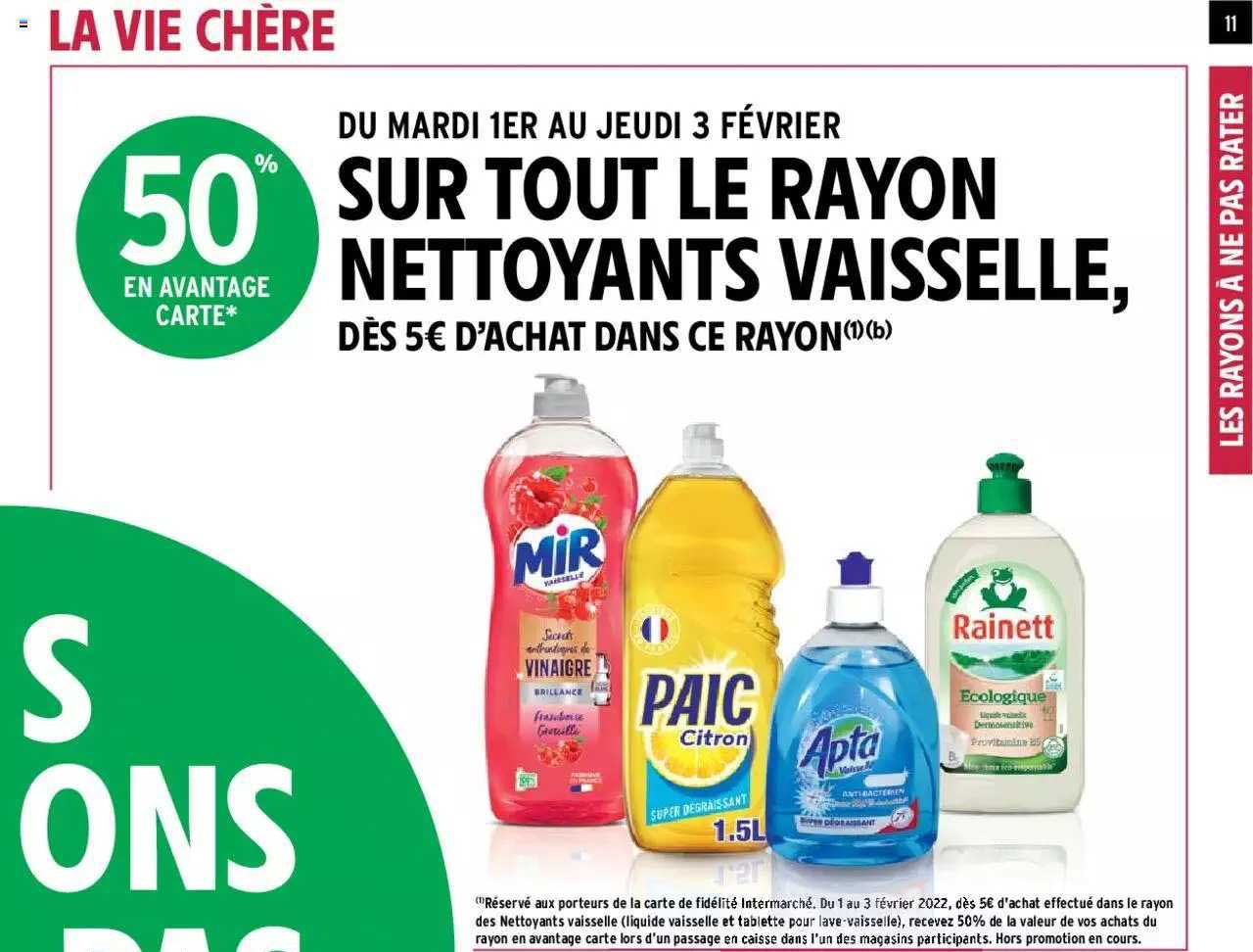 le rayon nettoyants vaisselle