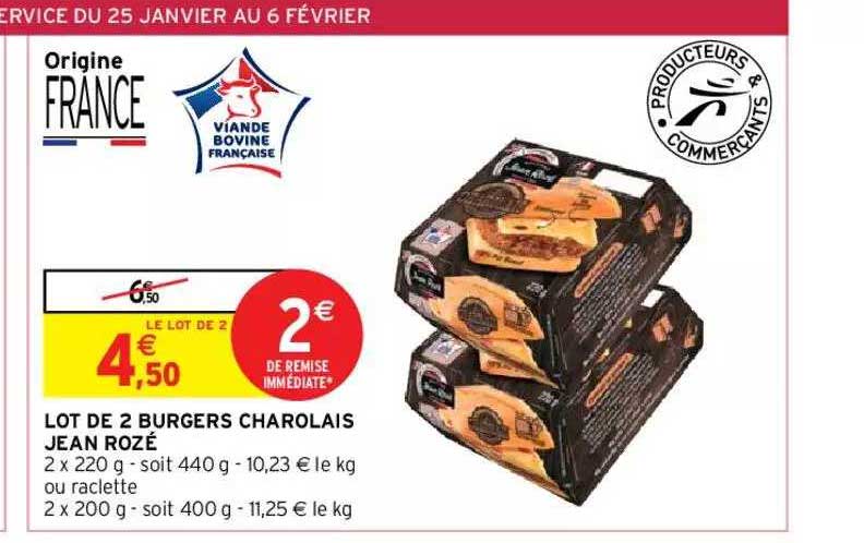 lot de 2 burgers charolais jean rozé