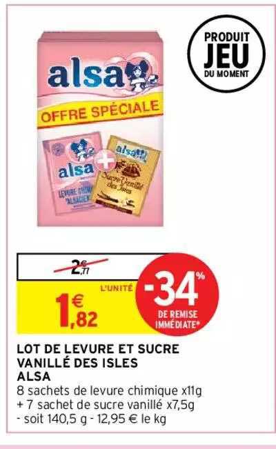 lot de levure et sucre vanillé des isles alsa
