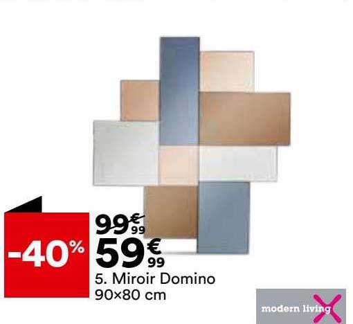 miroir domino 90 x 80 cm modern living