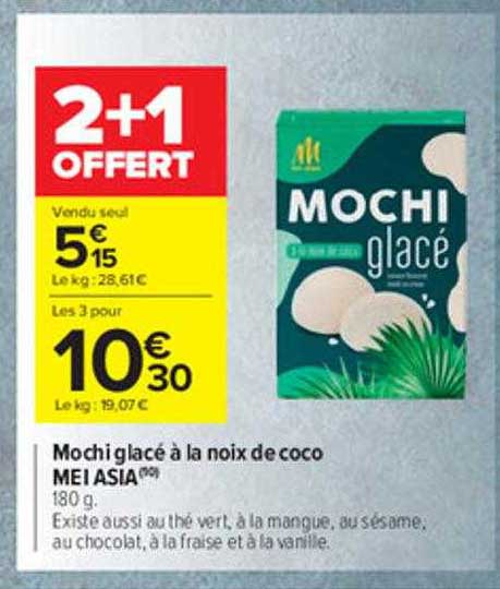 mochi glacé à la noix de coco mei asia