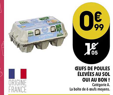 oeufs de poules élevées au sol oui au bon !