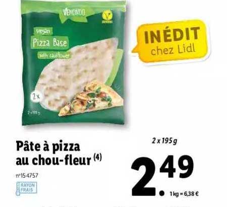 pâte à pizza au chou-fleur