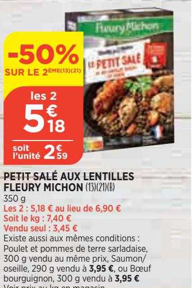 petit salé aux lentilles fleury michon