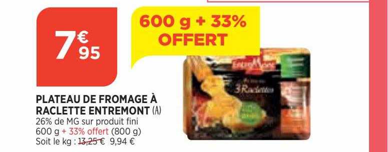 Plateau De Fromage à Raclette Entremont