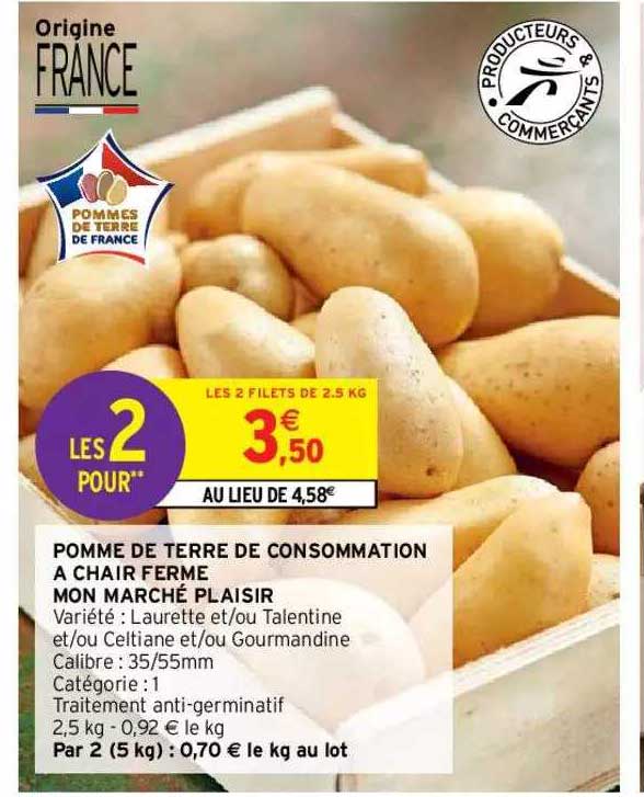 pomme de terre de consommation à chair ferme mon marché plaisir