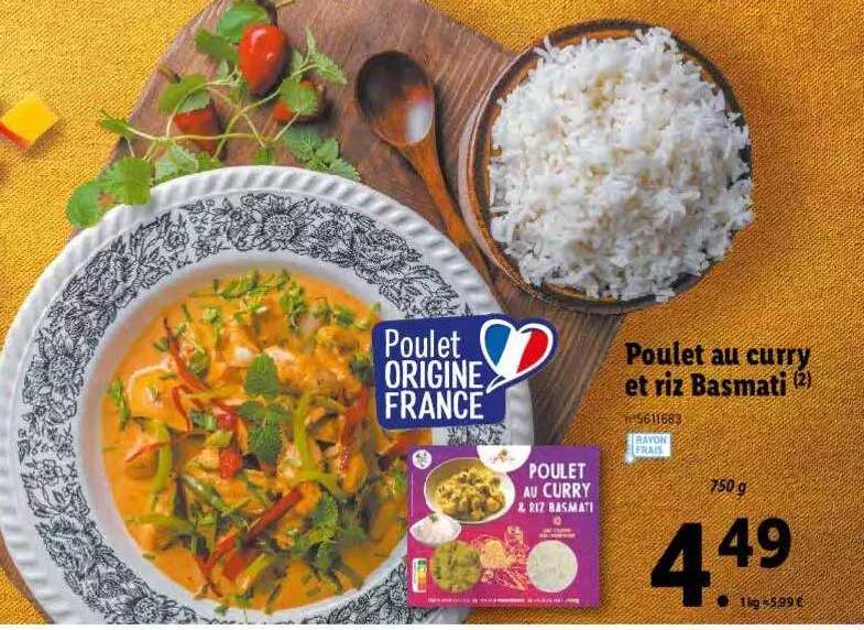 Poulet Au Curry Et Riz Basmati