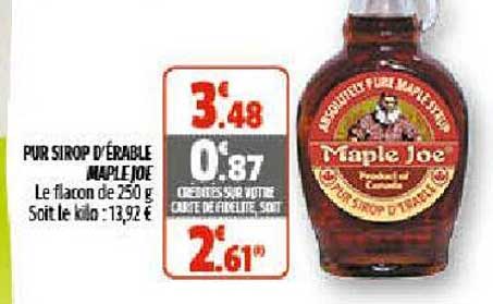 pur sirop d'érable maple joe