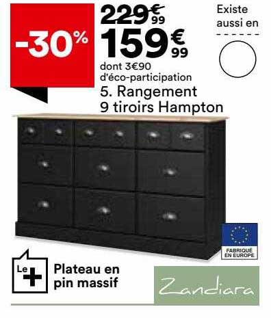 rangement 9 tiroirs hampton zandiara